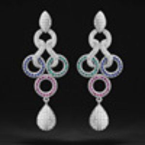 TRENDY STREET JEWELRY, LONG EARRINGS WITH PER